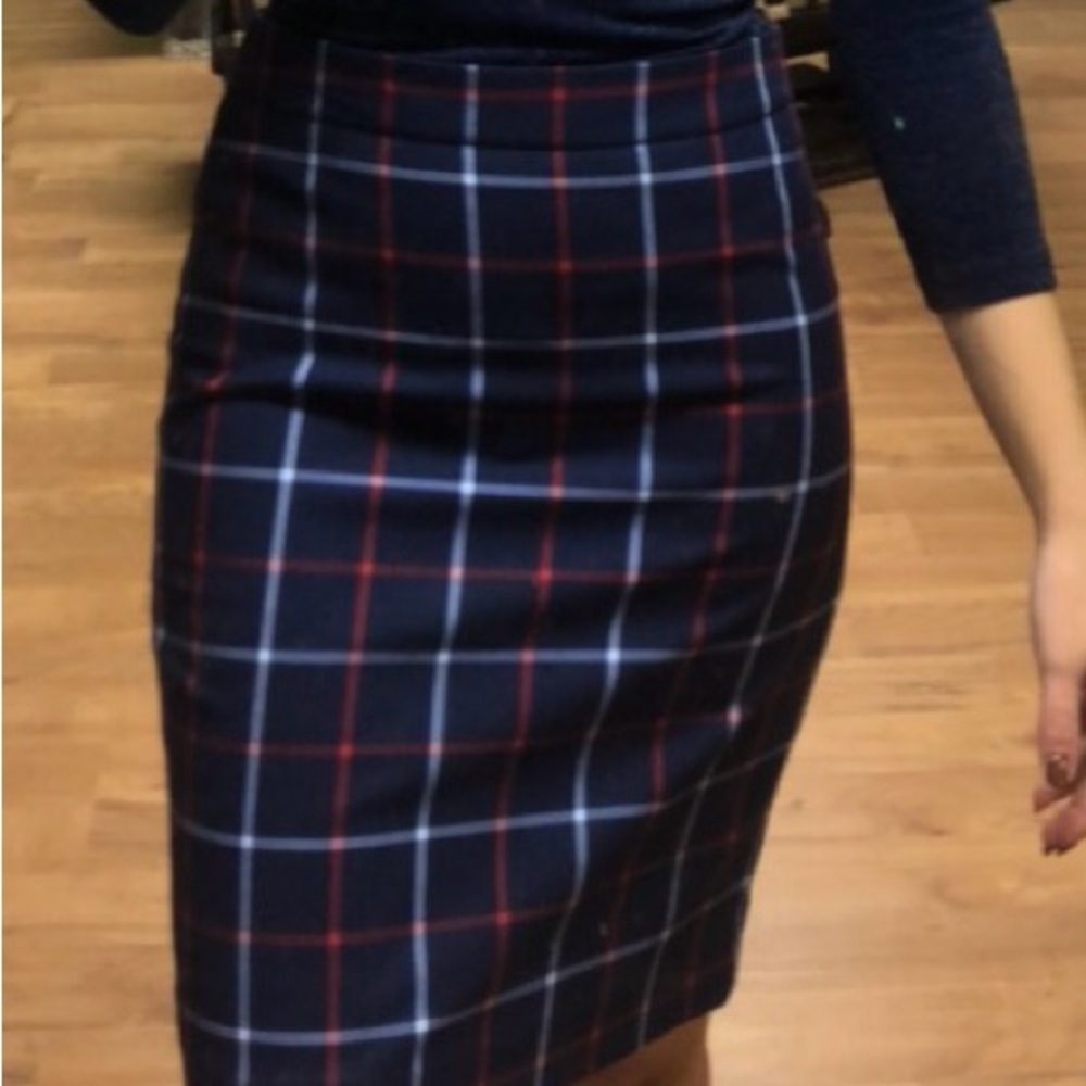 Plaid Navy and Red Women's Skirt Tommy Hilfiger